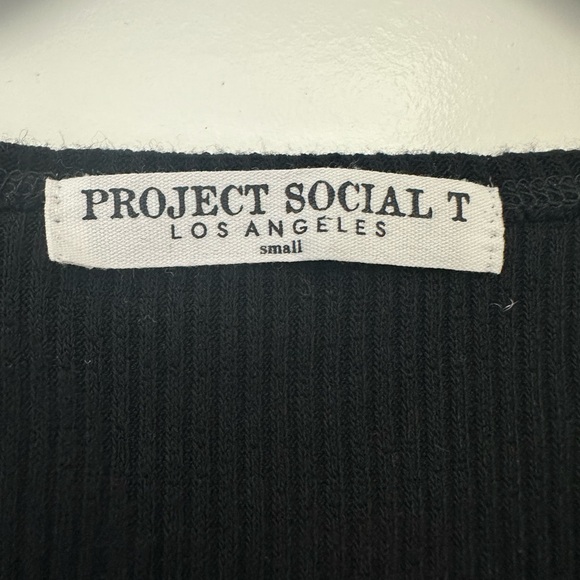 Project Social T Black Ribbed Button-Front Tank - Picture 3 of 5